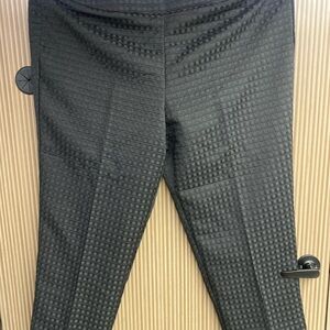 Black Textured Pants